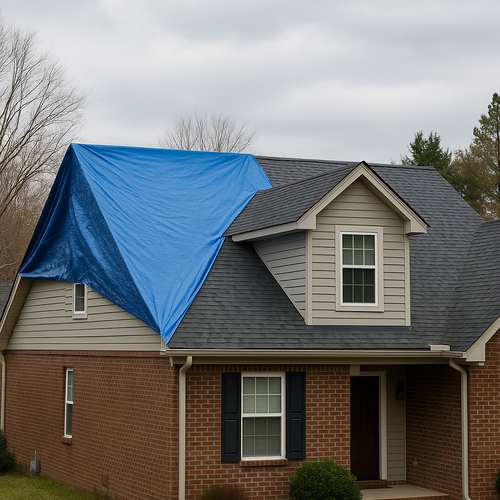 emergency tarping on a home