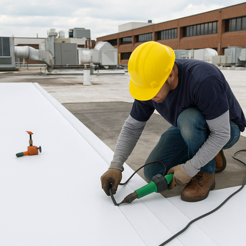 pvc roofing install